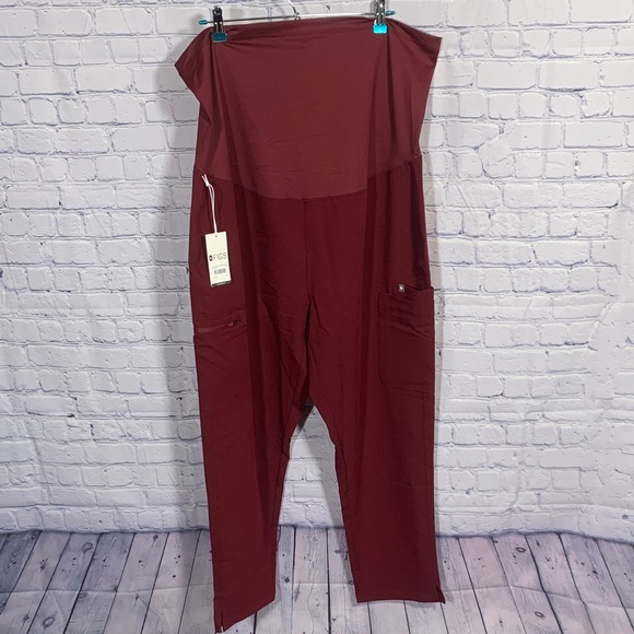 Figs Womens Maternity Yola Skinny Scrub Pants Burgundy Size XXL NWT Medical - Picture 1 of 7